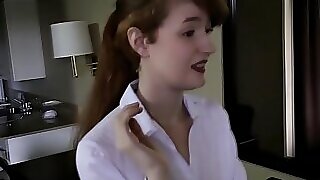 Non-professional ginger-haired teen sated hard-core 8 min