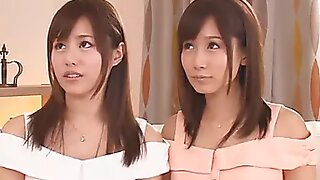 Duo super-cute Japanese teens gets fingered folded almost darkness far awe